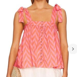 Ulla Johnson Iris Tank size 8 in bougainvillea pink/orange